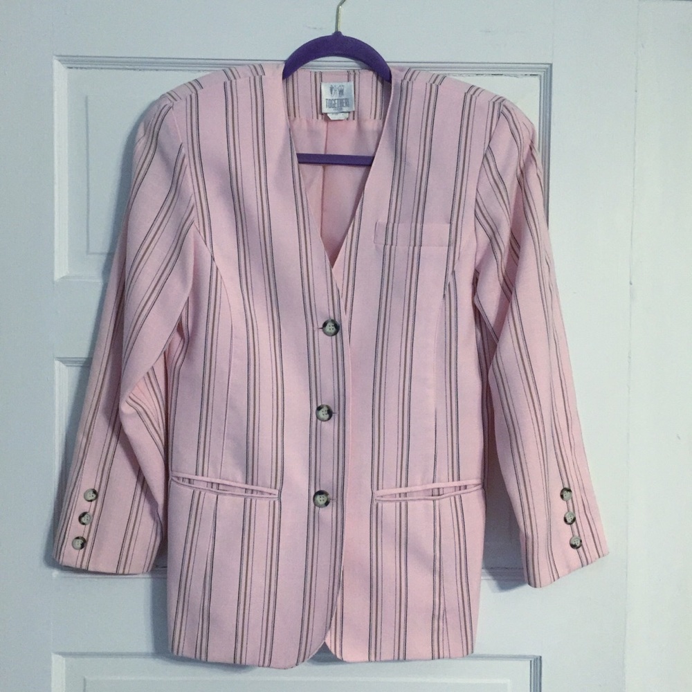 Vintage 80s Together Pink Pinstripe Blazer - 2P